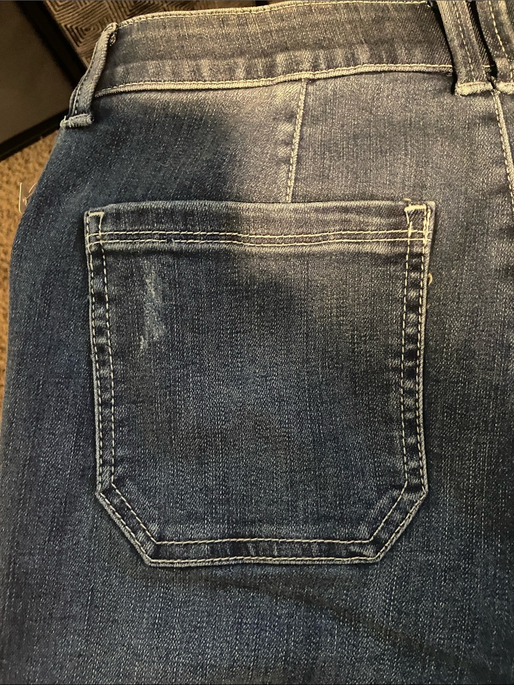 Democracy Ab Solution High Rise Denim Bermuda Utility Shorts Midtone Size 4 New - Picture 10 of 11